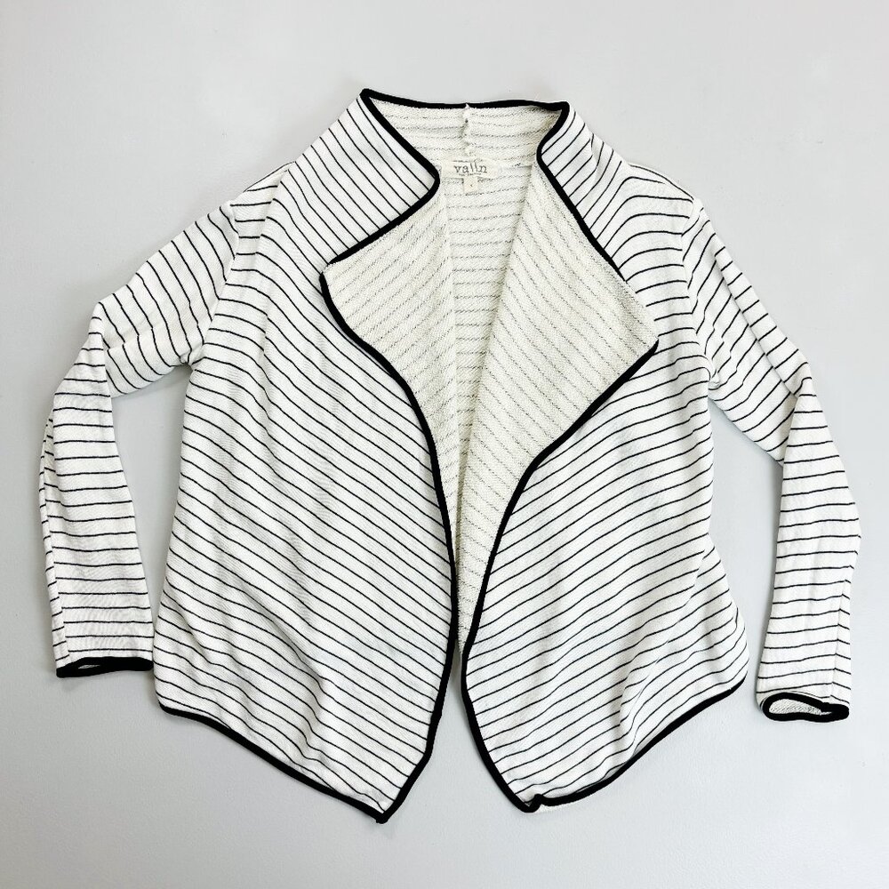 VALLN L.A. Striped Open Cardigan Sweater Small Soft Cozy Lounge Draped